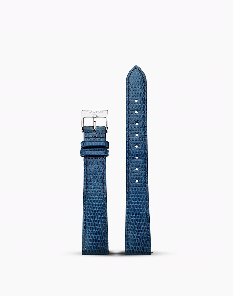 Cuir Bleu lézard - 14mm